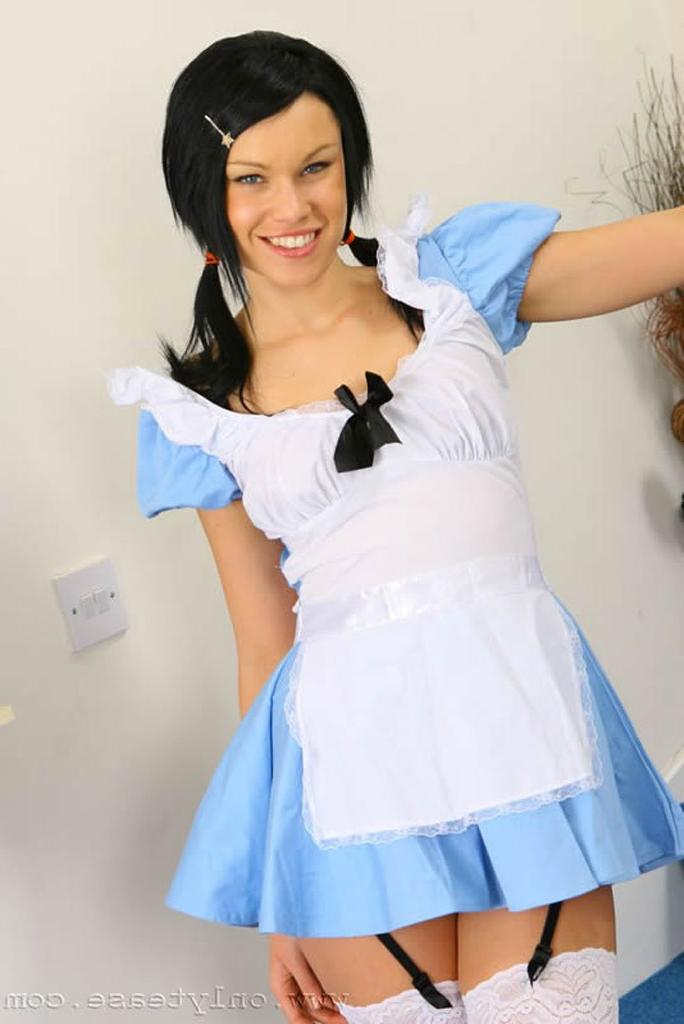 15P Teen plays dressup in stockings