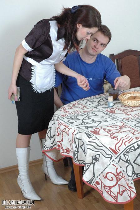 20P Waitress in pantyhose can’t but gobble on throbbing cock