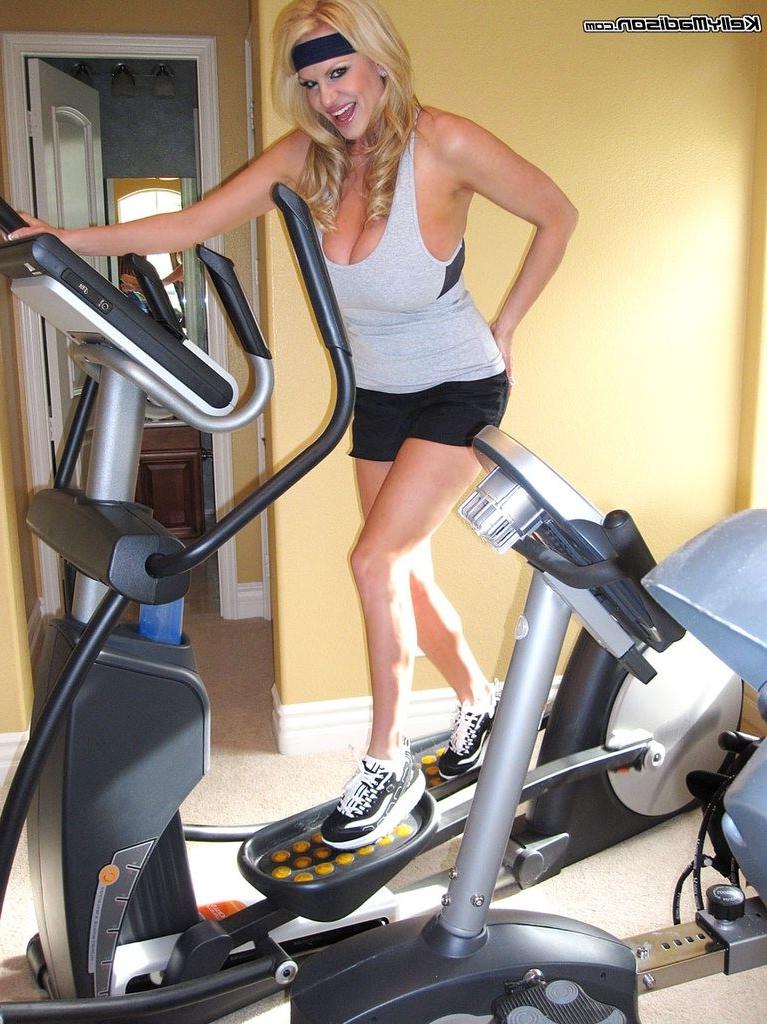 16P Kelly Madison working out nude and masturbating