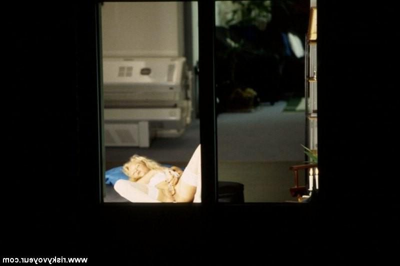16P Unsuspecting blonde cutie caught masturbating
