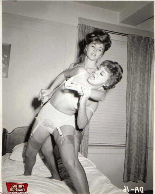 12P Crazy and vintage lesbians wrestling fifties party