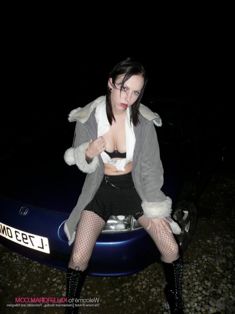 16P Emily X Caught Sucking Cock Outdoors In Black Fishnets And Boots