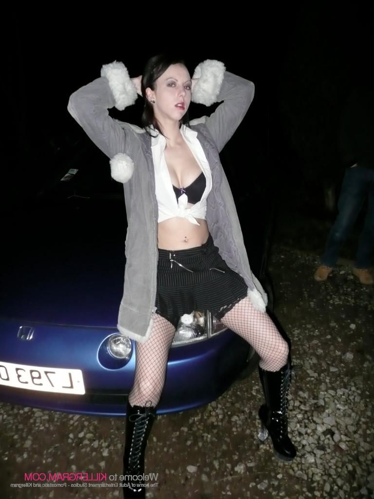 16P Emily X Caught Sucking Cock Outdoors In Black Fishnets And Boots