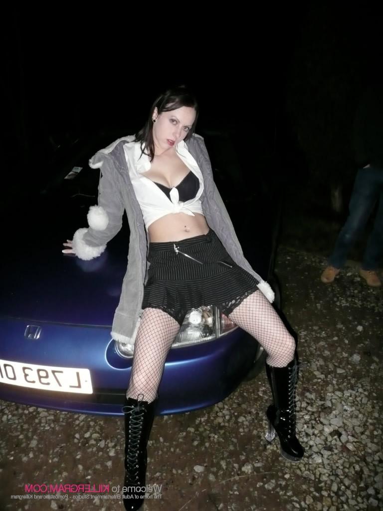 16P Emily X Caught Sucking Cock Outdoors In Black Fishnets And Boots