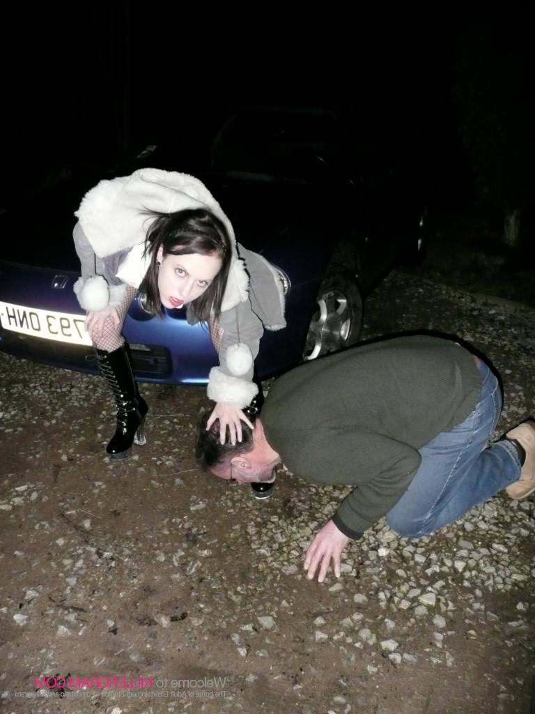 16P Emily X Caught Sucking Cock Outdoors In Black Fishnets And Boots