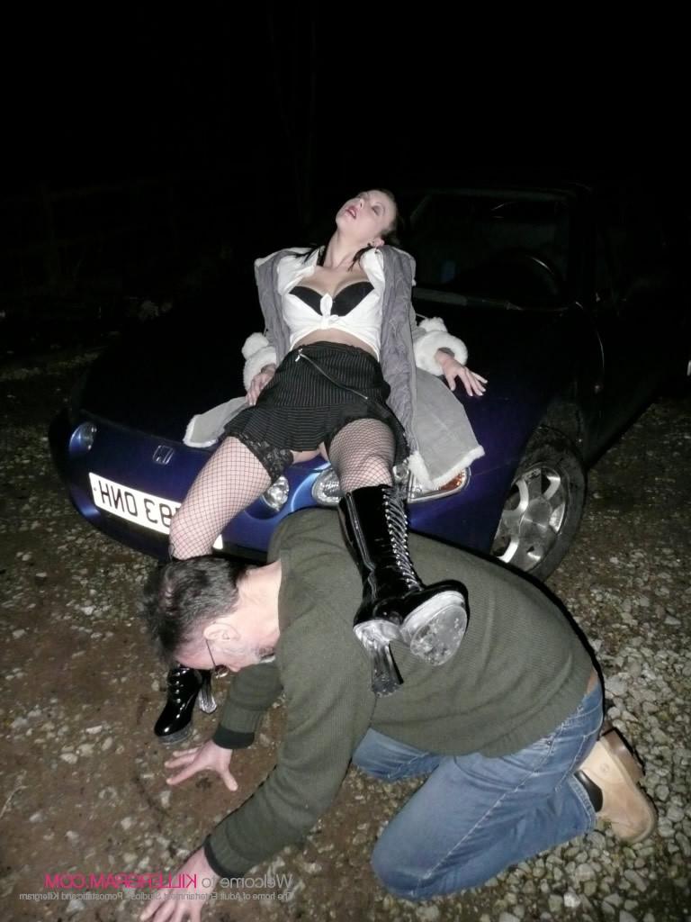 16P Emily X Caught Sucking Cock Outdoors In Black Fishnets And Boots