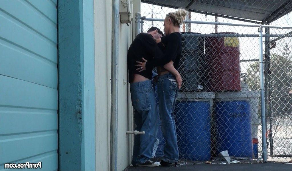 16P Shameless blonde slut caught fucking in public