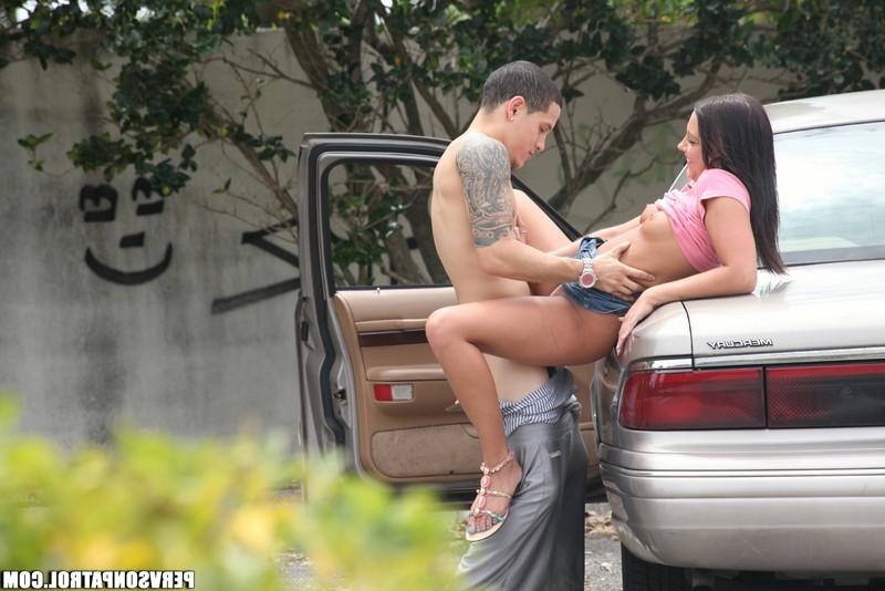 16P Yummy teen caught on spycam while getting slammed outdoors