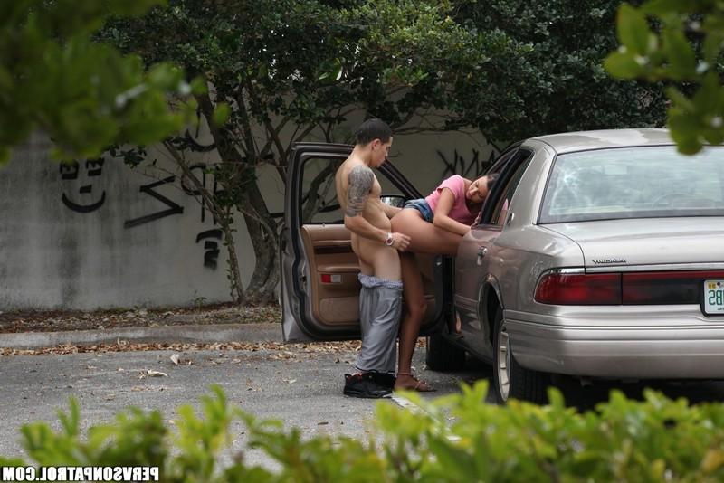16P Yummy teen caught on spycam while getting slammed outdoors