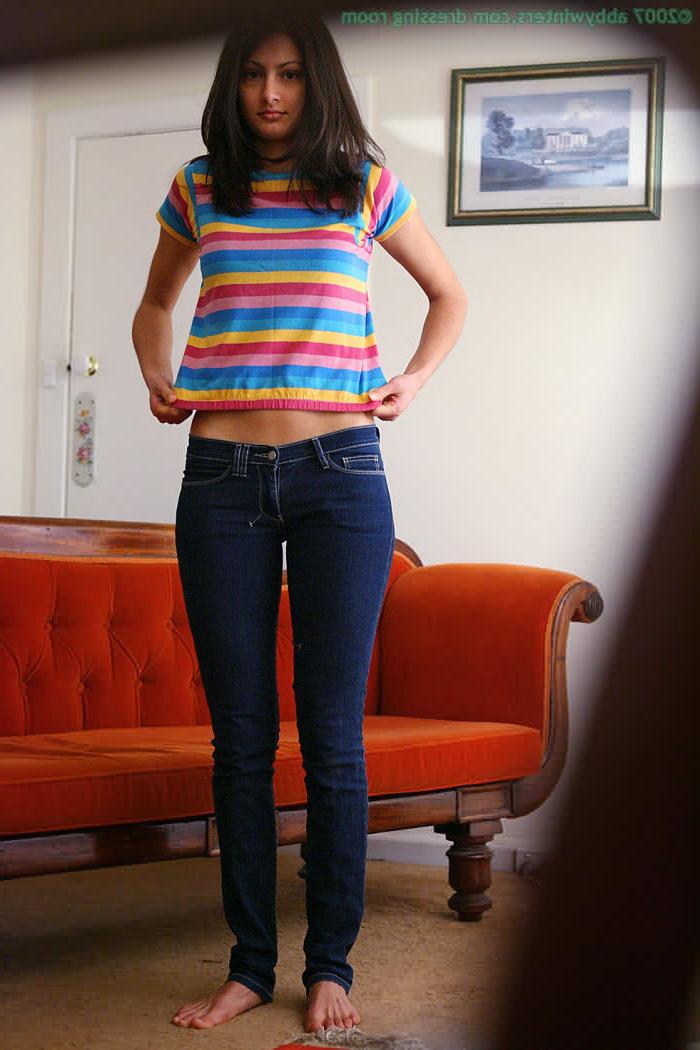 16P Lovely leggy naked neighbor Narida caught dressing