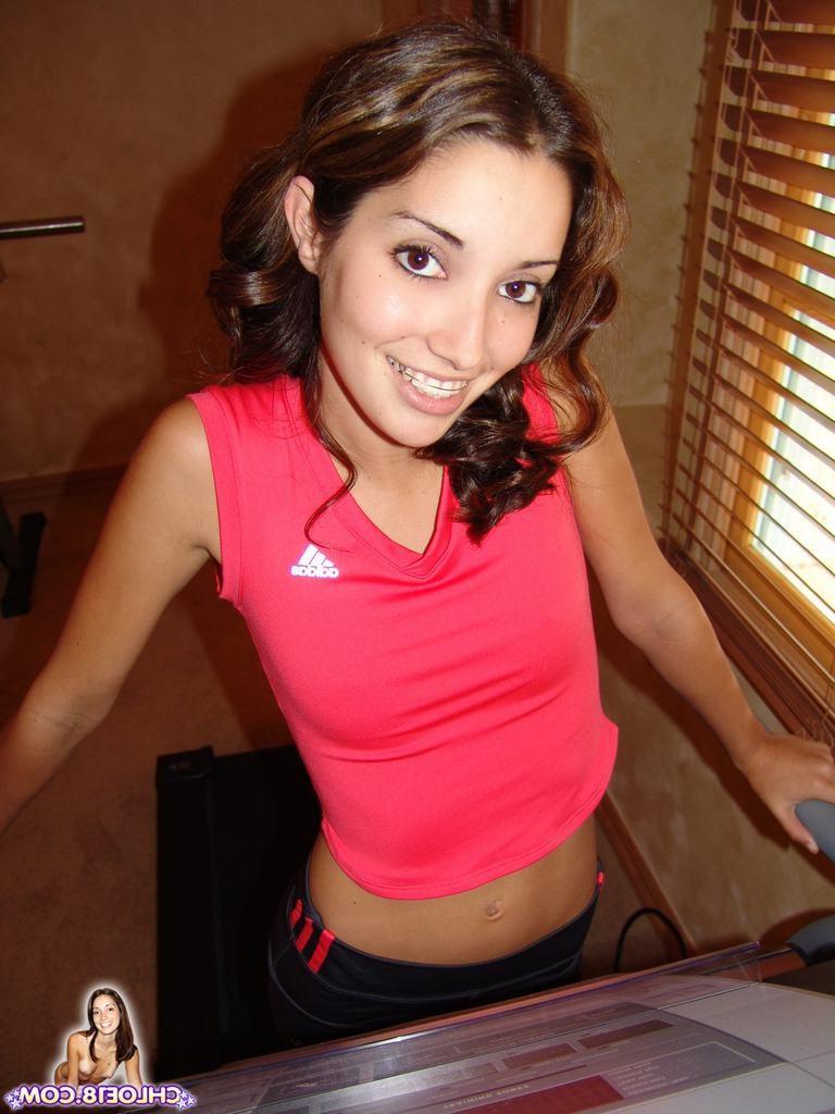 15P Petite tiny titted eighteen year old spreads pussy after workout