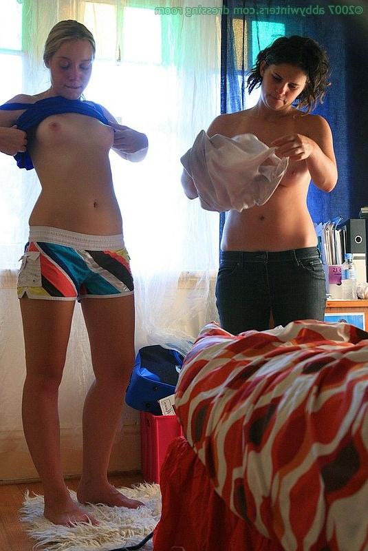 16P Two Amateurs Caught On Voyeur Dressing Room Spycam