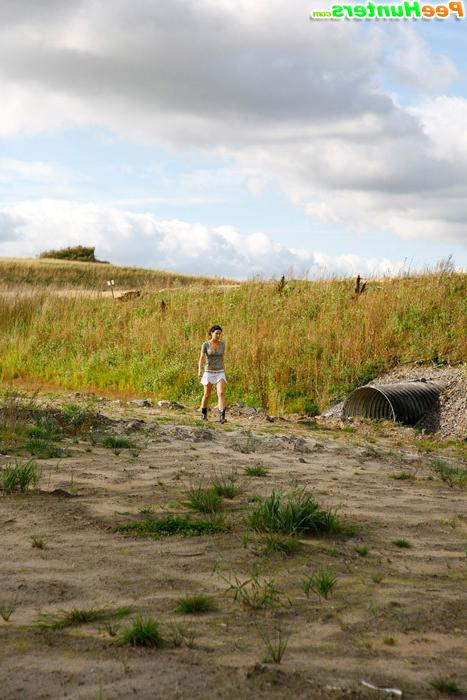 16P Lonely teenage walker caught peeing near the highway