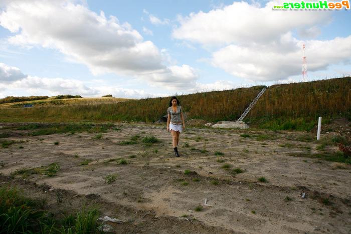 16P Lonely teenage walker caught peeing near the highway