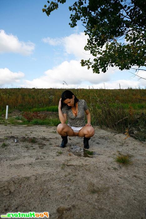 16P Lonely teenage walker caught peeing near the highway
