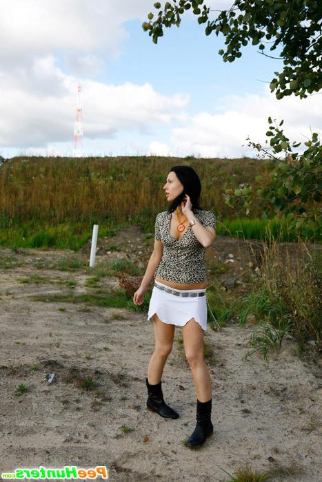 16P Lonely teenage walker caught peeing near the highway