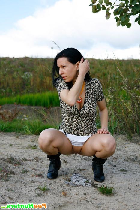 16P Lonely teenage walker caught peeing near the highway
