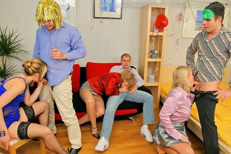 19P Masked babes jizzed and peed on at mardi gras orgy