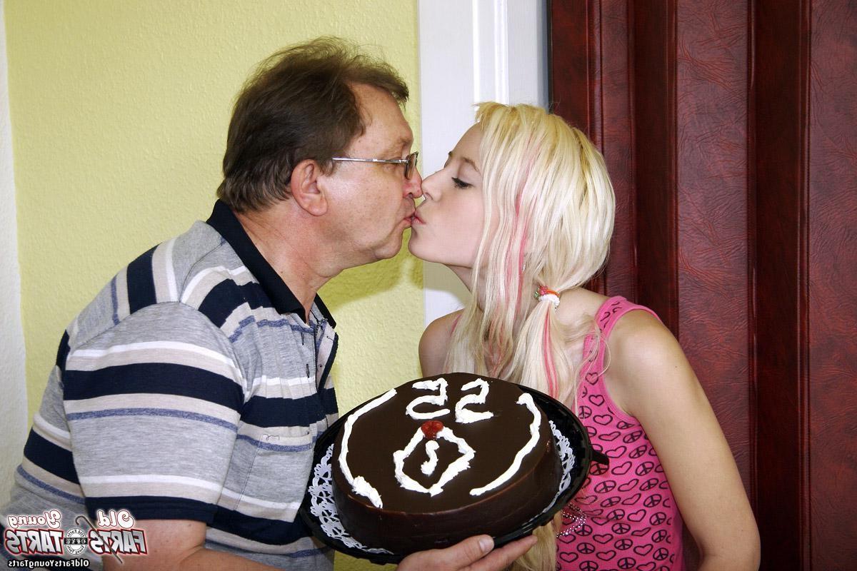 7P Petite teen has a naughty surprise for this senior