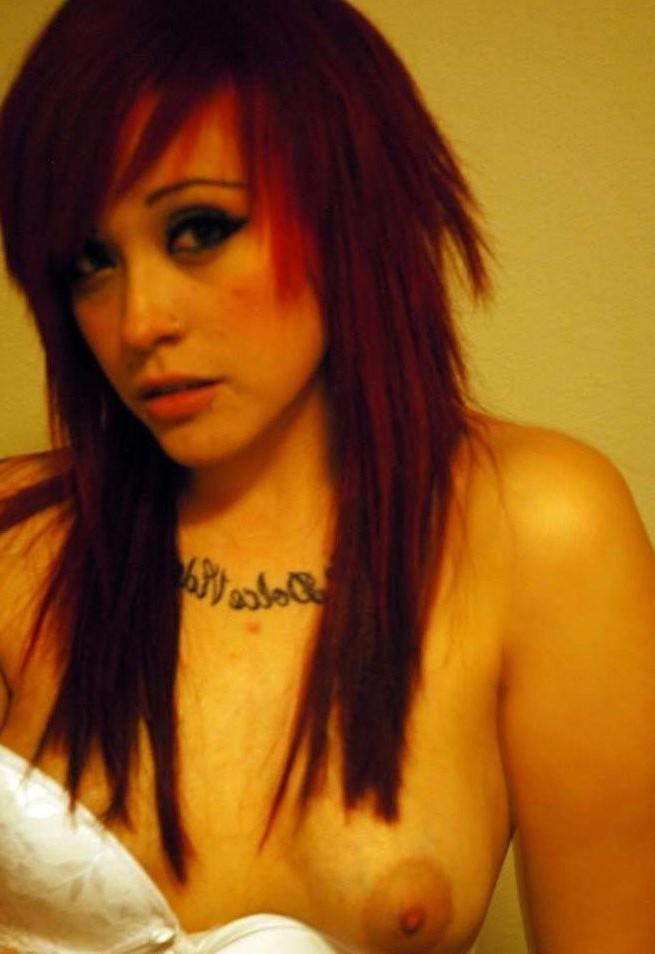 15P Hot Red Headed Emo Flashing Her Tender Perky Tits She Is So Naughty So Sweet
