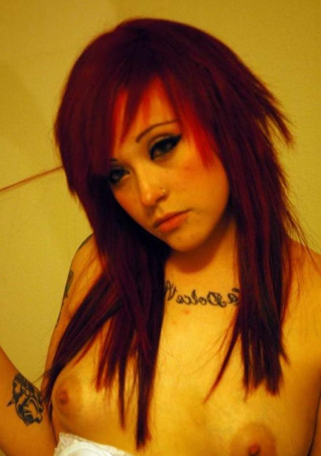 15P Hot Red Headed Emo Flashing Her Tender Perky Tits She Is So Naughty So Sweet