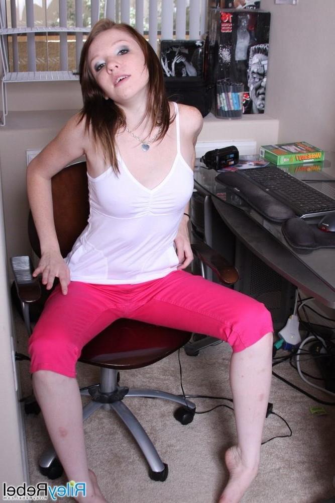 15P Petite small titted eighteen year old strips down to her panties