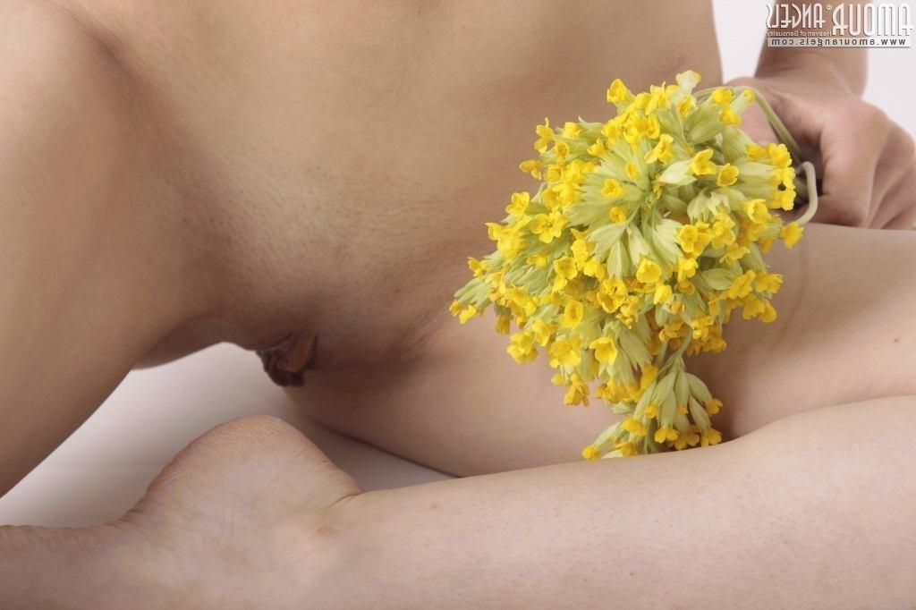 15P Petite small titted barely legal teen with flowers