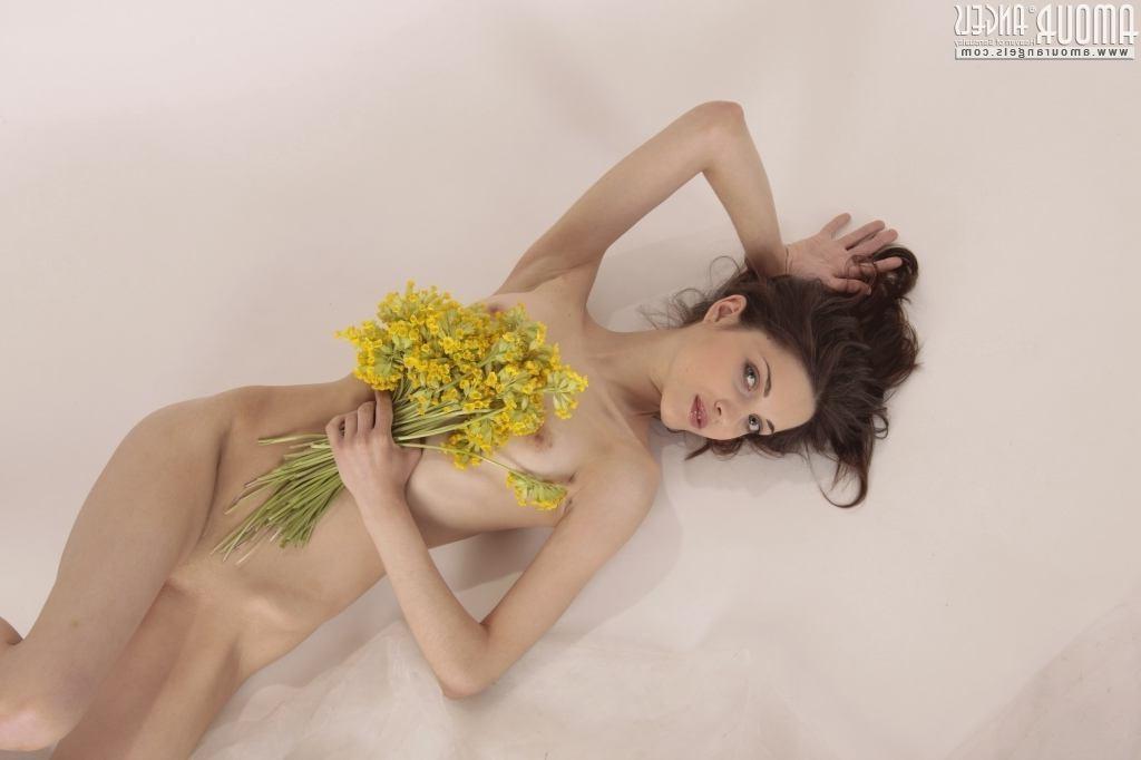 15P Petite small titted barely legal teen with flowers