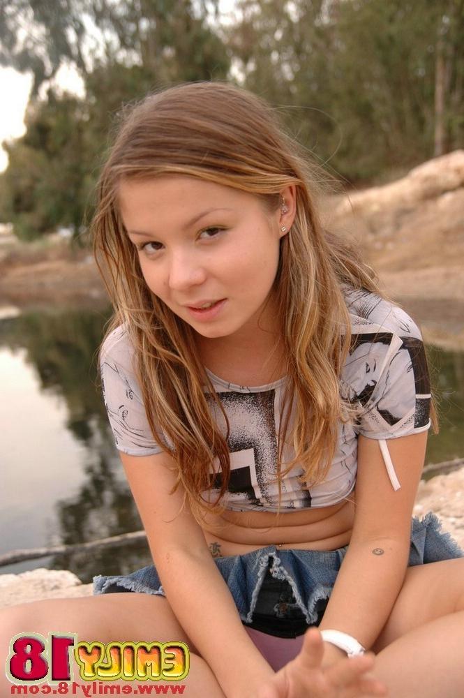 15P Young teen emily all alone outdoor