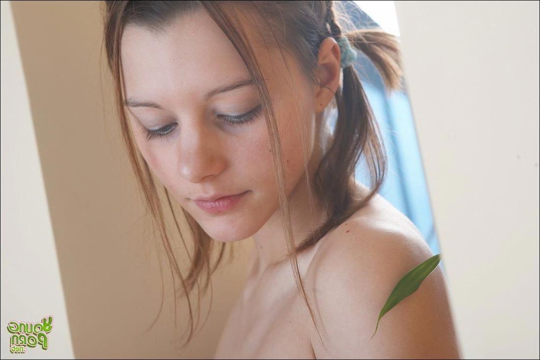 17P Shaved and very sexy brunette teen shows her petite hot body