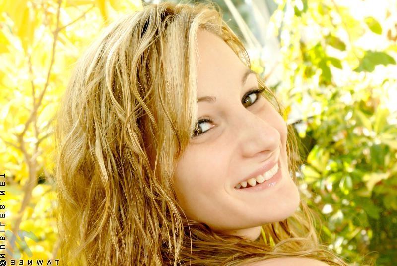 18P Petite and very sexy blonde babe with small tits strips outdoor