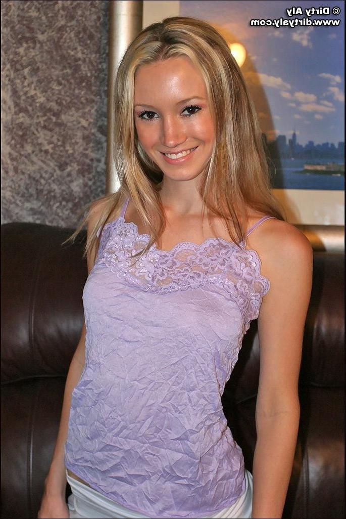 16P Super cute petite blonde teen strips herself completely naked