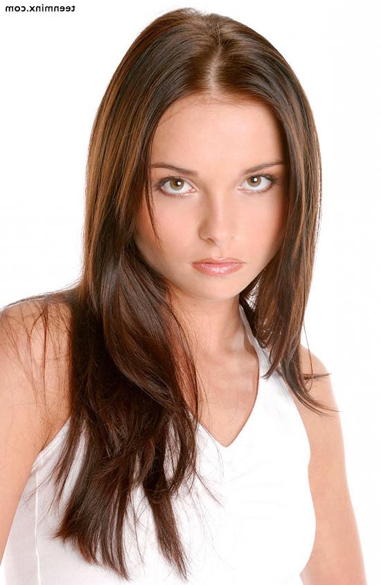 18P Petite teen brunette in plaided skirt stripping