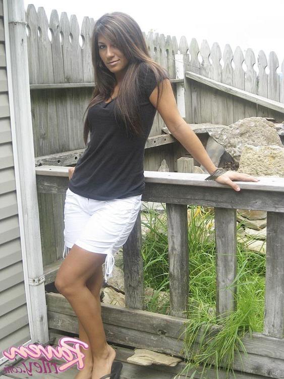 16P Raven Riley showing perky tits and shaved pussy