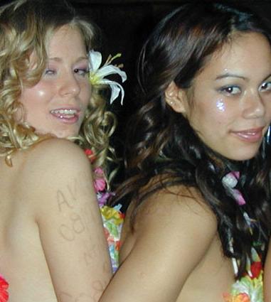 16P Real amateur teens get caught on film topless and nude