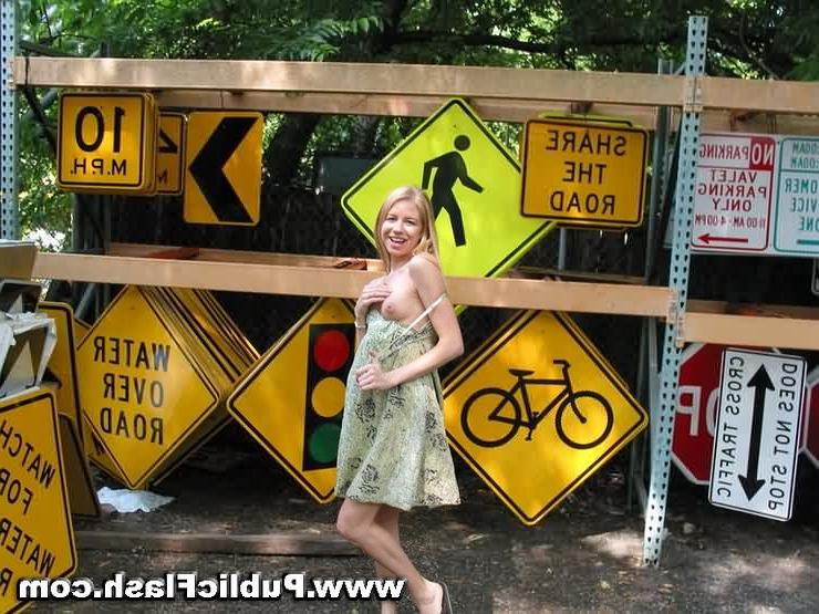 16P Perky Blonde Flashing Tits Outdoors in Austin City