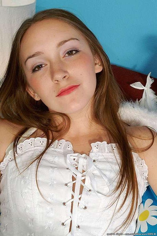 15P Angel with perky tits fingers herself