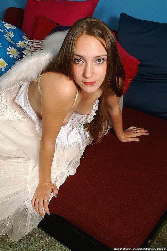 15P Angel with perky tits fingers herself