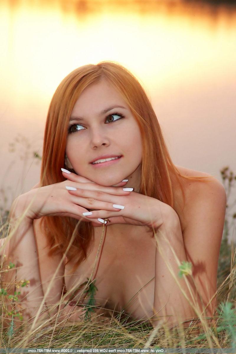 15P Doe eyed redhead shows you her perky young tits