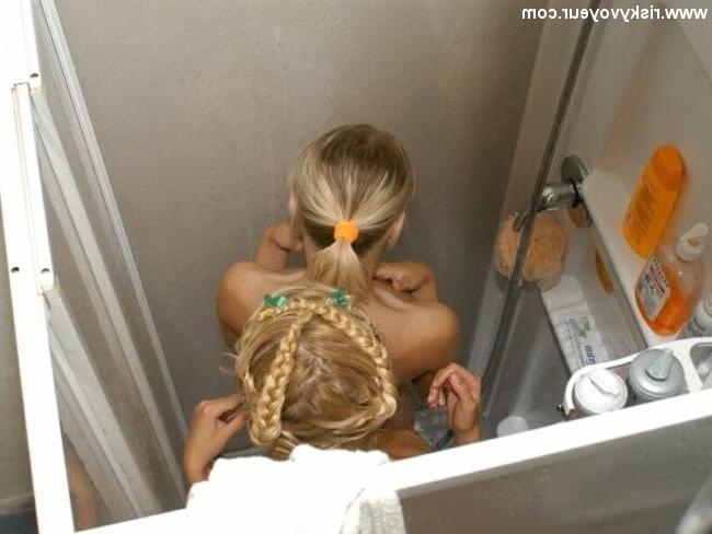 16P Blond roomies in their shower caught by a spycam