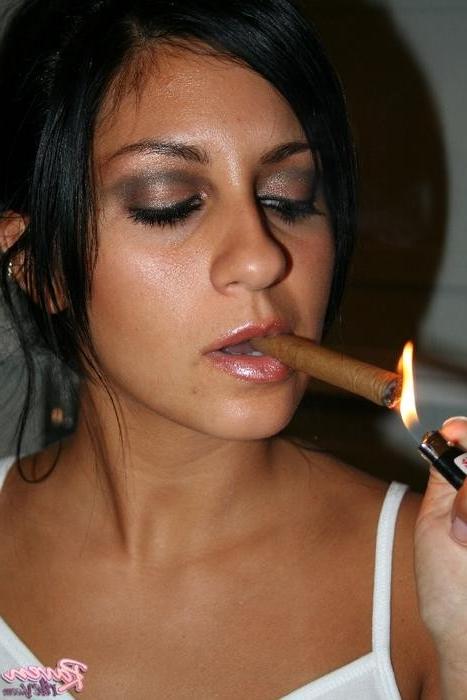 15P Raven Riley lights up a cigar while nude