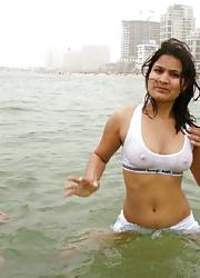 12P Dubai beach indian  lady,s