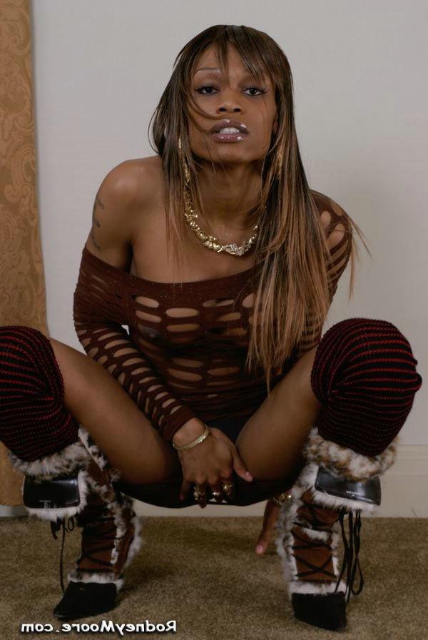 15P Ebony shemale hottie stroking her huge hard cock