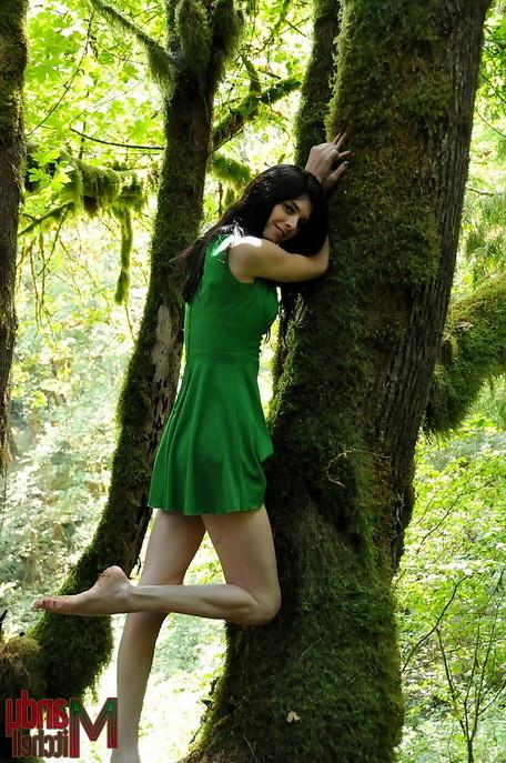 15P Woods nymph Mandy Mitchell smoking and toying
