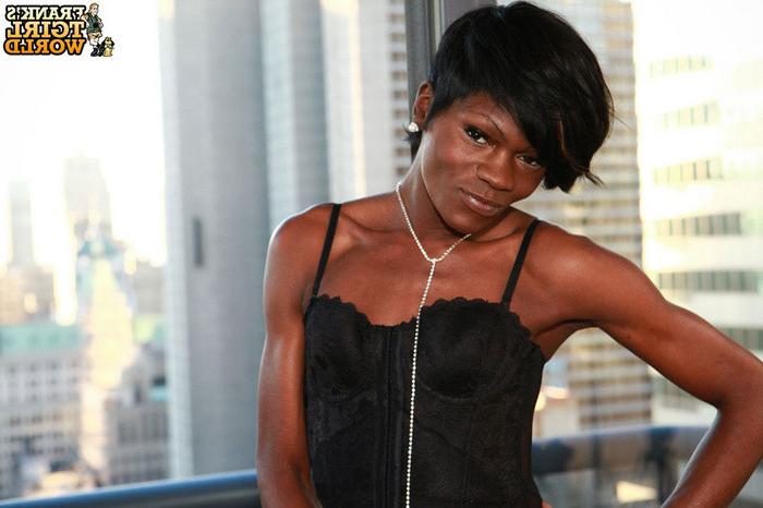 15P Ebony tgirl with a massive cock