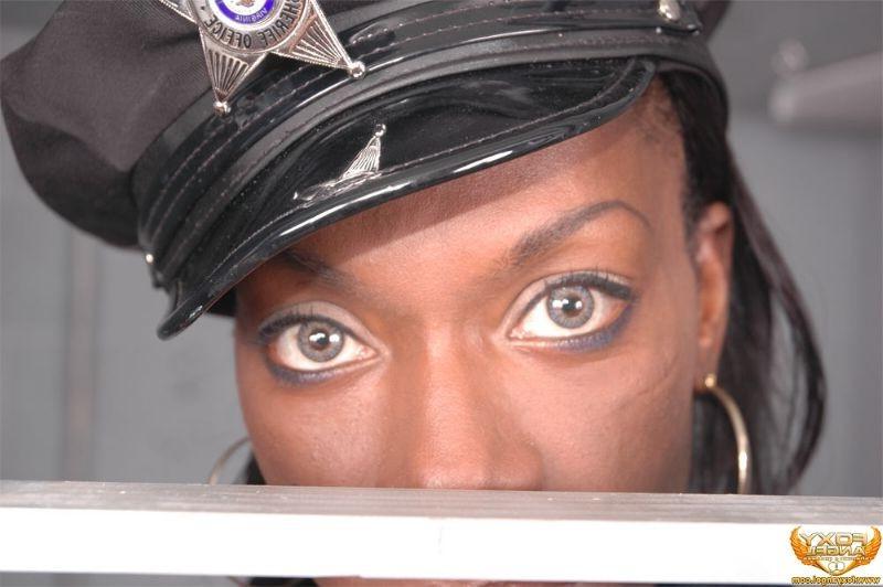 16P Ebony shemale prison guard getting naked