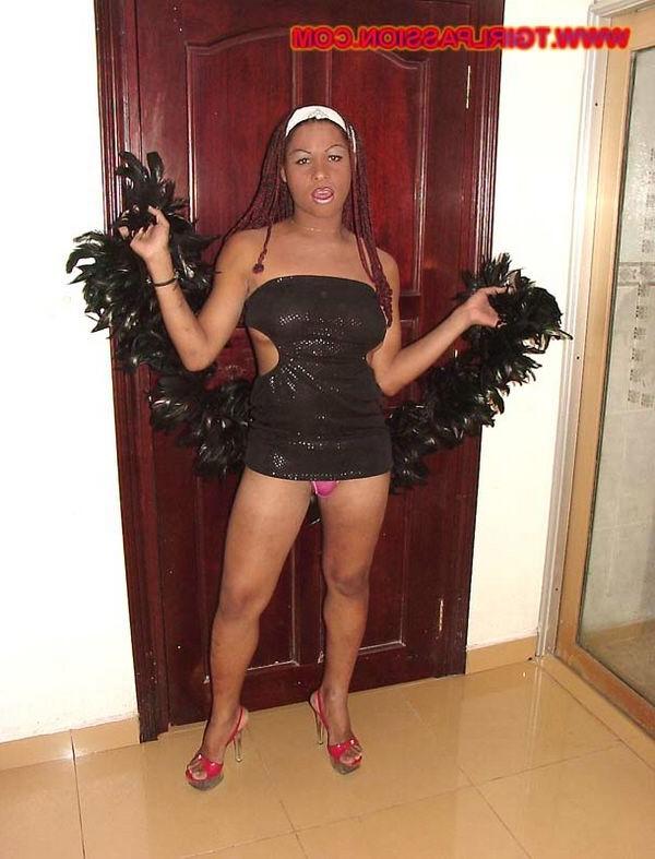 14P Beautiful ebony shemale cock stroker