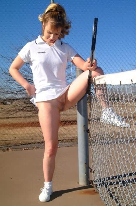 16P Hairy Pussy Upskirt Caught on Outdoor Tennis Court