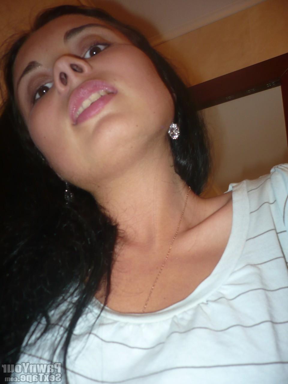 15P Little 18 y.o. Sandra has a hard hard time dealing with her guy's huge dick