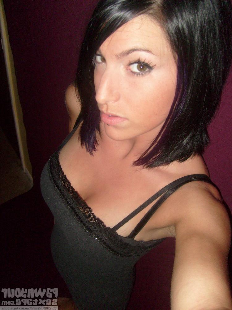 15P Babe takes a large glass dildo and shoves it in her twat for her BF to see.